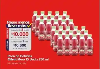 Makro Paca de Bebidas Cifrut Mora 15 Und x 250 ml oferta