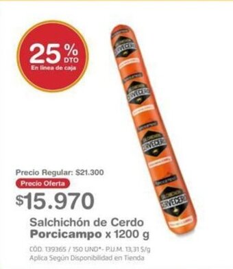 Makro Salchichon de Cerdo Porcicampo x 1200 g oferta