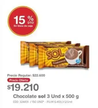 Makro Chocolate sol Und x 500g oferta