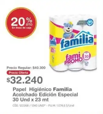 Makro Papel Higienico Familia Acolchado Edicion Especial 30 Und x 23 mt oferta