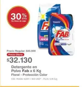 Makro Detergente en Polvo Fab x 6 kg oferta