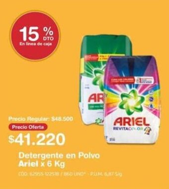 Makro Detergente en Polvo Ariel x 6 kg oferta