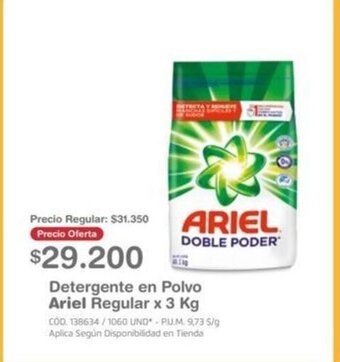 Makro Detergente en Polvo Ariel Regular x 3 kg oferta
