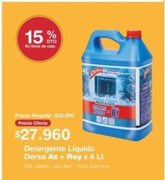 Makro Detergente Liquido Dersa As + Rey x 4 Lt oferta