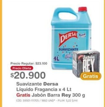 Makro Suavizante Dersa Liquido Fragancia x 4 Lt oferta
