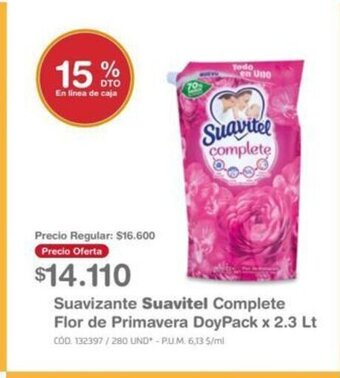 Makro Suavizante Suavitel Complete Flor de Primavera DoyPack x 2.3lt oferta