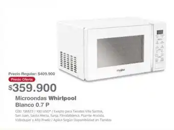 Makro Microondas Whirlpool Blanco 0.7 P oferta