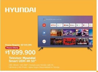 Makro Televisor Hyundai Smart UHD 4K 50" oferta