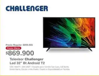 Makro Televisor Challenger Led 32" bt Android T2 oferta