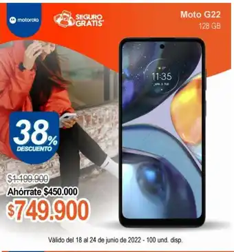 Alkosto Moto G22 128 GB oferta