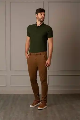 Vélez Pantalón chino italo para hombre semifitted cafe oferta