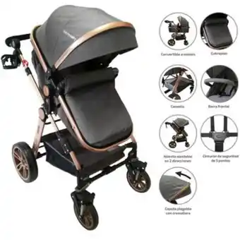 Linio Coche para bebe tipo moisés happy baby alizze gris oferta