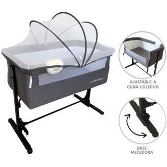 Linio Cuna colecho bebé happy baby mix + gris oferta