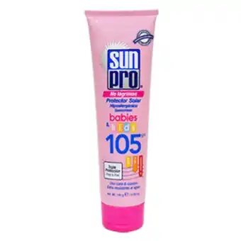 La Rebaja Protector solar sun pro spf 105 kids y barbies oferta