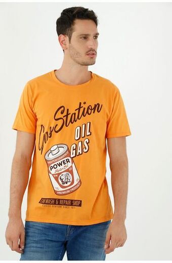 Tennis Camiseta color naranja para hombre oferta