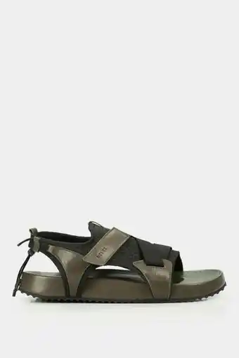 Vélez Sandalia mikeno de cuero y neopreno para hombre suela dentada verde oferta