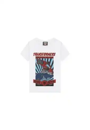 Camiseta manga corta estampada blanca optimus niño transformers