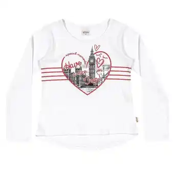 Los Tres Elefantes Camiseta blanca estampada manga larga oferta