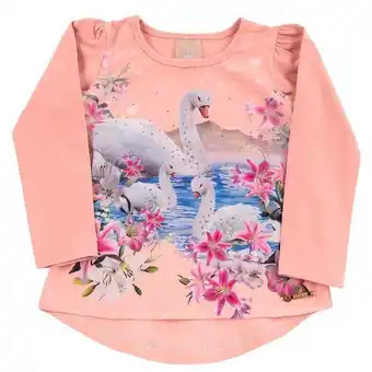 Los Tres Elefantes Camiseta rosada estampada manga larga oferta
