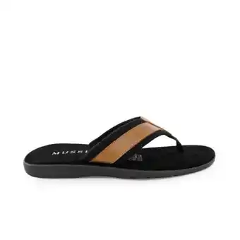 Sandalia plana para hombre de cuero miel