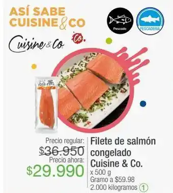 Jumbo Filete de salmón congelado cuisine & co. x 500 g oferta