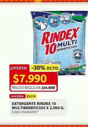 Ara Detergente rindex 10 multibeneficios x 2.000 g oferta