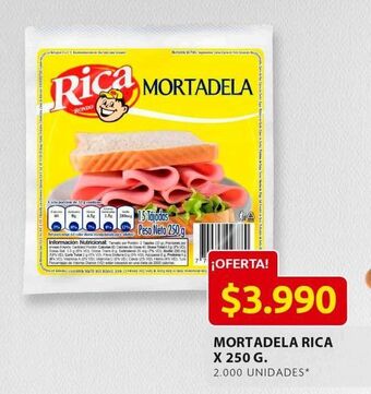 Mortadela rica x 250 g
