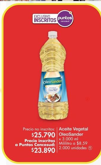 Metro Aceite vegetal oleosander oferta