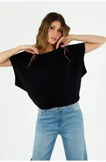 Tennis Camiseta negra para mujer oversize oferta
