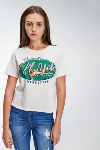 Koaj Camiseta básica manga corta estampado college. oferta
