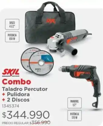 Easy Skil Combo Taladro Percutor + Pulidora + 2 Discos oferta