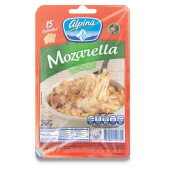 Makro Queso mozarella alpina tajado 240gen15u oferta