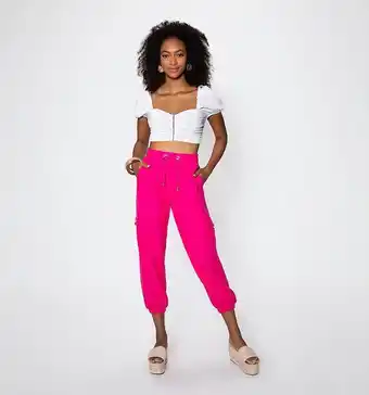 Studio F Pantalón tiro alto tipo deportivo oferta