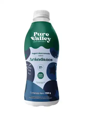 Merqueo Yogurt arándanos 0% grasa pure valley oferta