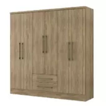 Easy Armario 6 puertas 2 cajones 180x46 x182 nuez oferta