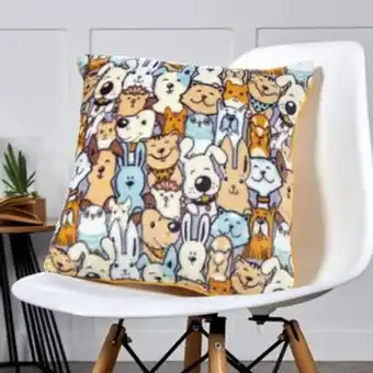 Brissa Cojin flannel estampado mascotas oferta