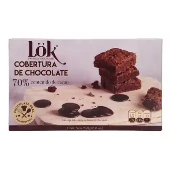 Éxito Cobertura chocolate 70% cacao lok premium products 250 gr oferta