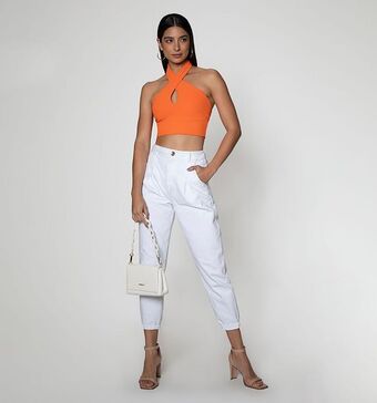 Studio F Blusa halter rib oferta