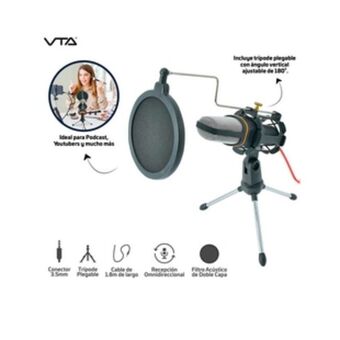 Alkosto Kit micrófono vta con filtro y tripode negro/gris oferta