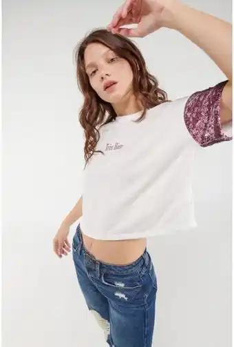 Koaj Camiseta con mangas en lentejuelas y frente estampado. oferta