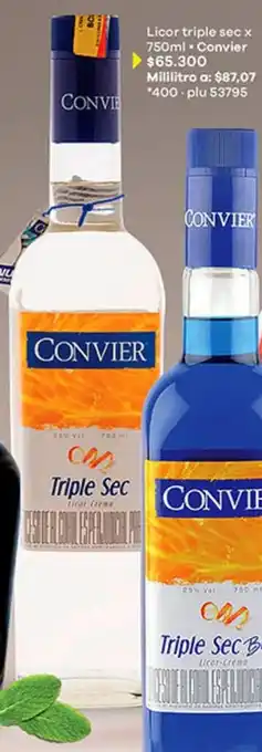 Éxito Convier Licor Triple Sec 750ml oferta
