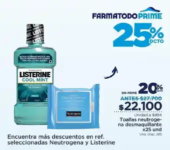 FarmaTodo Toallas Neutrogena Desmaquillante 25 und oferta