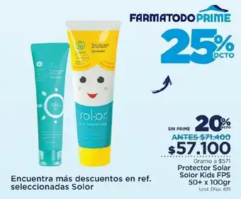FarmaTodo Protector Solar Kids SPF50+ 100g oferta