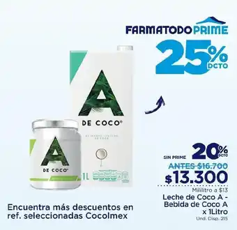 FarmaTodo A de Coco Leche/Bebida 1L oferta