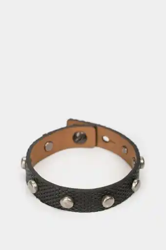 Vélez Manilla boho de cuero para mujer taches metálicos negro oferta