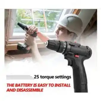 Linio Taladro atornillador inalámbrico x2 batería 12v + 26 piezas oferta
