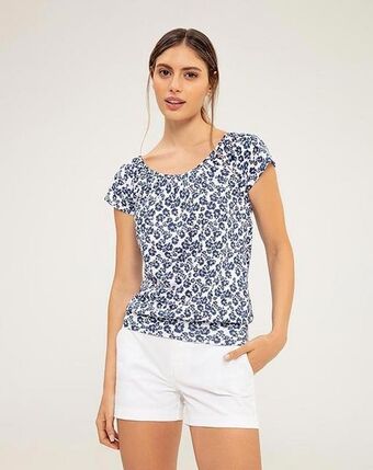 Gef Camiseta sabrayl blanco estampado oferta
