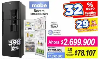 Alkomprar Mabe Nevera RMS398IBBQP0 398lts oferta