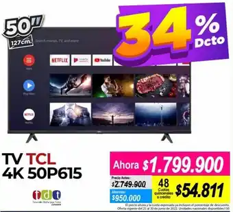 Alkomprar TCl 4K TV 50P615 50" oferta