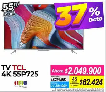 Alkomprar TCl 4K TV 55P725 55" oferta